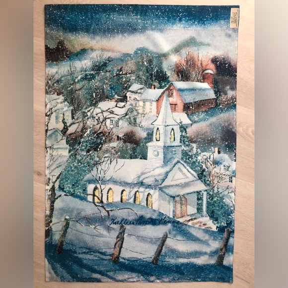 Toland Kathleen Parr McKenna Snowy Winter Scene Flag - Picture 1 of 11